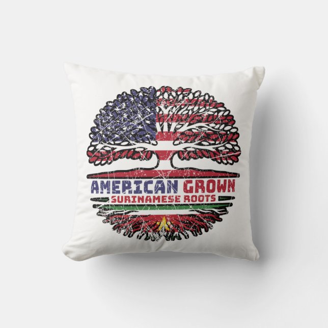 Almofada Suriname Surinamese American Tree Roots Flag (Frente)