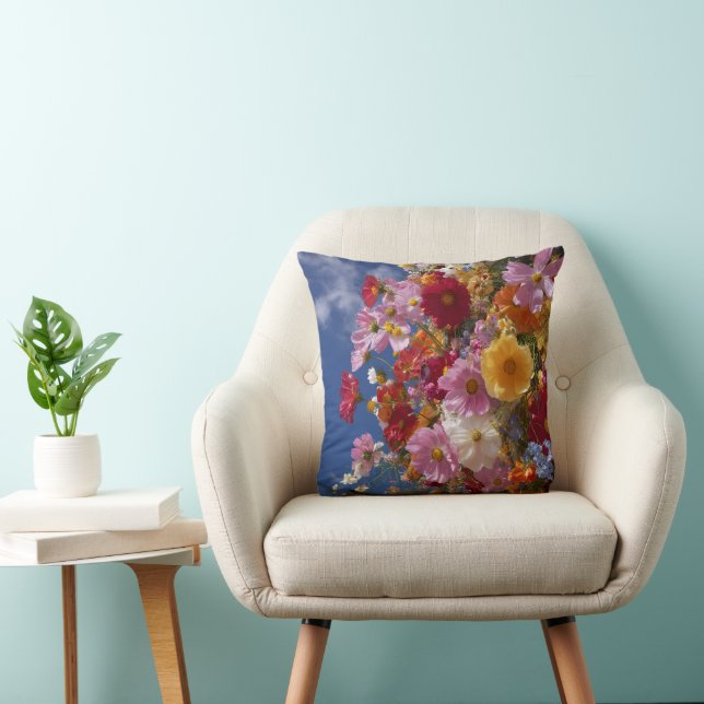 Almofada Surto de Flores Silvestres de Prado de Verão - Pi  (Cadeira)