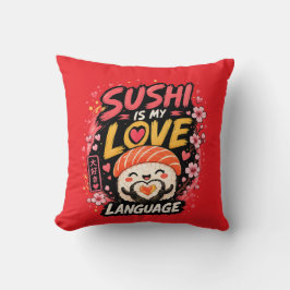 Almofada Sushi É Minha Linguagem do Amor –Sushi Kawaii Fofo