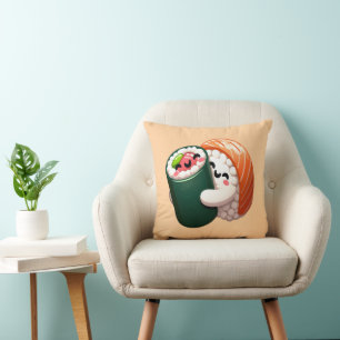 Almofada Sushi Hug Art sorridente para Comidas amantes