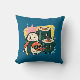 Almofada Sushi Kawaii Retro Comida Japonesa Fofa