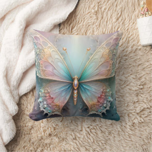 Almofada Sussurros de cor: Sonho de borboleta Fractal de Pa