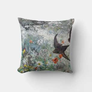 Almofada Swallow and Flower Field, Bruno Liljefors