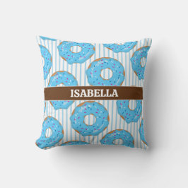 Almofada Sweet Blue Donut Throw Pillow