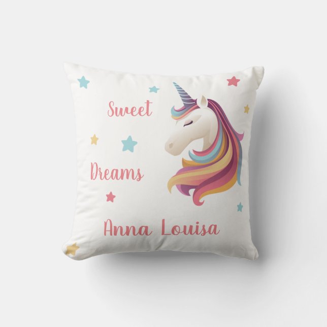 Almofada Sweet dreams unicorn personalize (your name) (Frente)