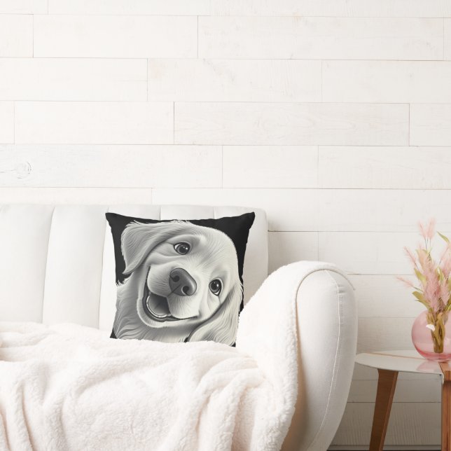 Almofada Sweet Golden Joy: Pixar-Style Puppy Friends (Sofá)