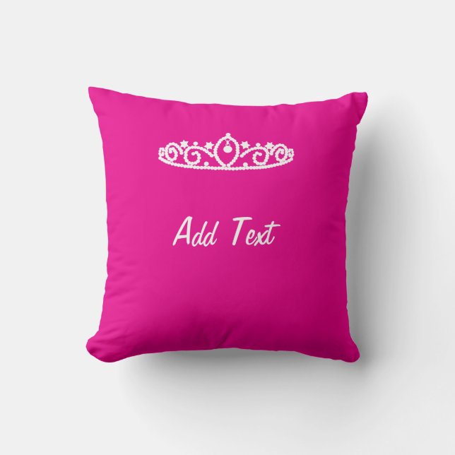 Almofada Sweet Sixteen Pink and White Tiara Custom Cushion (Frente)