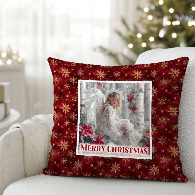 Almofada Sweet Victorian Angel Red Gold Festive Christmas  (Sweet Victorian Angel Red Gold Festive Christmas Pillow

)