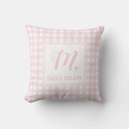 Almofada Sweets Baby Pink Medium Gingham Monograma