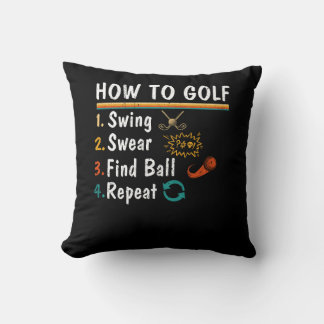Almofada Swing Swear Find Ball Repete Golfe Dizendo Golfe H