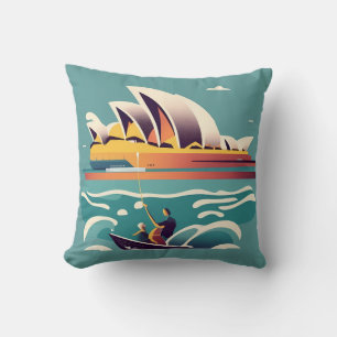 Almofada Sydney Opera House Austrália pintando souvenir