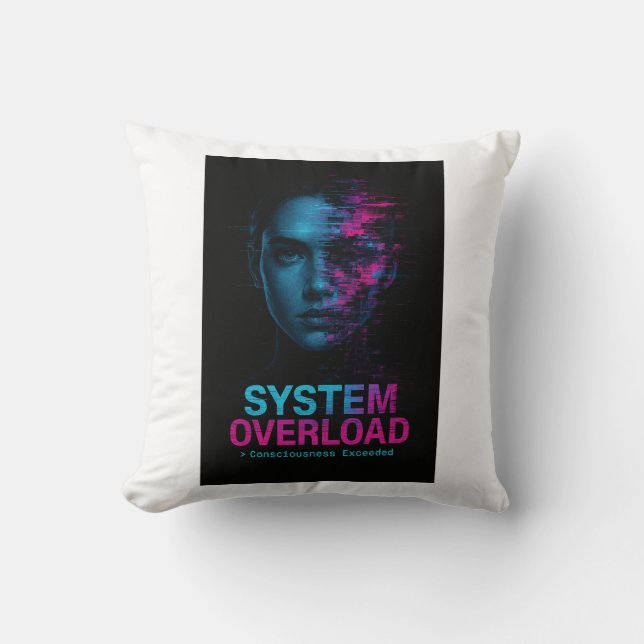 Almofada System Overload – Consciousness Exceeded Glitch (Frente)