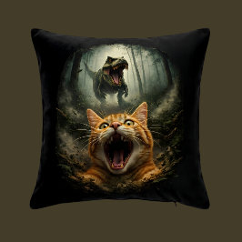 Almofada T-Rex Engraçado & Meme de Gato Gritando