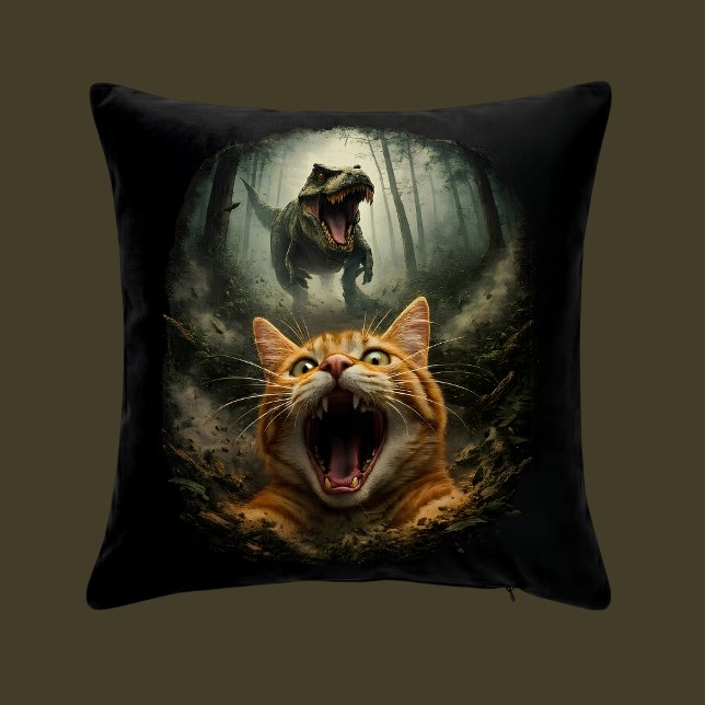 Almofada T-Rex Engraçado & Meme de Gato Gritando (Criador carregado)
