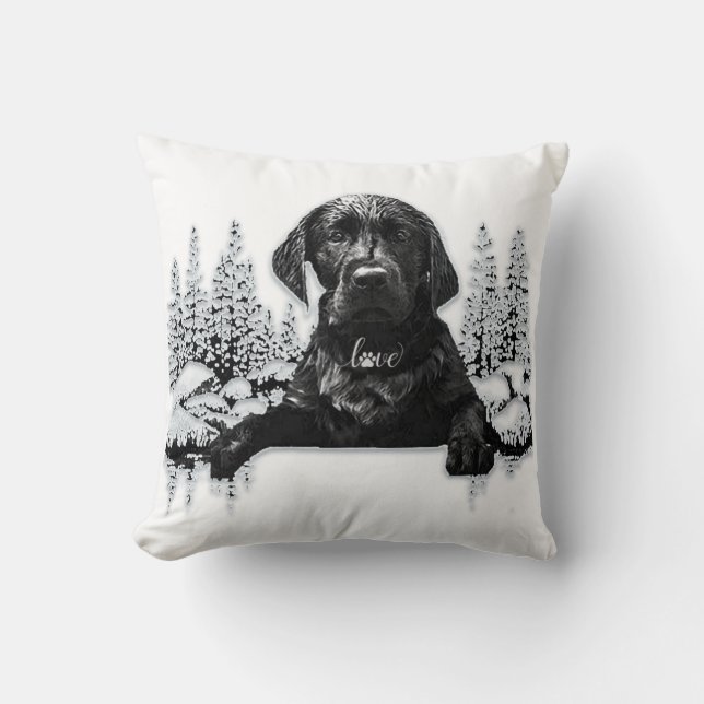 Almofada T-Shirt Black Labrador Retriever (Frente)