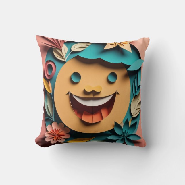 Almofada T-shirt Design de arte em papel 3D (Frente)