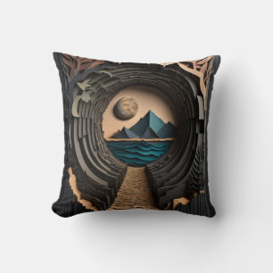 Almofada T-shirt Design de arte em papel 3D