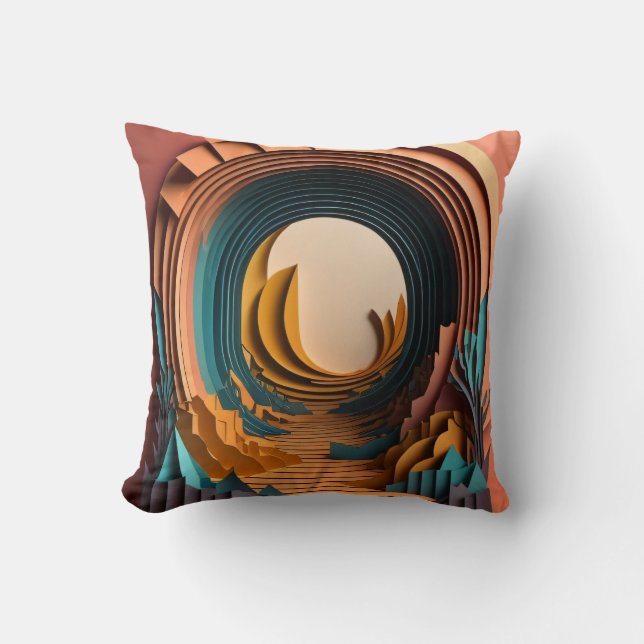 Almofada T-shirt Design de arte em papel 3D (Frente)