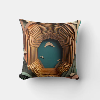 Almofada T-shirt Design de arte em papel 3D