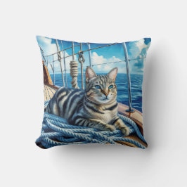Almofada Tabby Cat On Boat Ropes