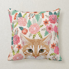 Almofada Tabby Cat primavera florals travesseiros de gatas 