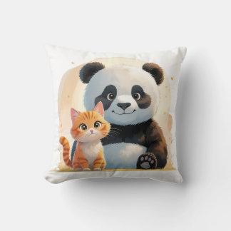 Almofada Tabby Gato Adorável e Panda Gigante - Amigos Repro