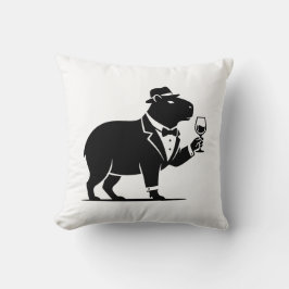 Almofada Tacaça de Vinho Capivara Engraçada Minimalista Mod