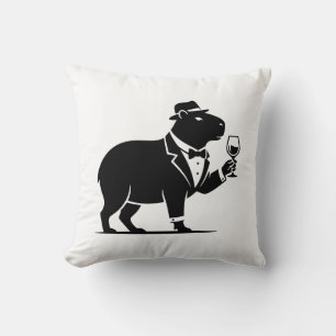 Almofada Tacaça de Vinho Capivara Engraçada Minimalista Mod
