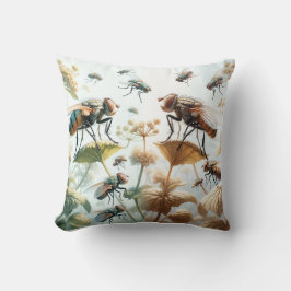 Almofada Tachinid Flies in Natural Elegance IREF451 - Water