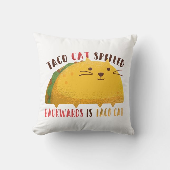 Almofada Taco Cat Palindrome (Frente)