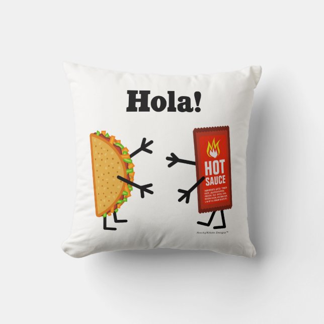 Almofada Taco & molho picante - Hola! (Frente)