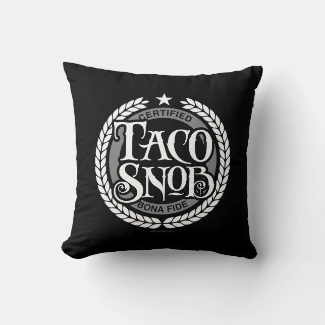 Almofada Taco Snob - amante engraçado do taco (Frente)