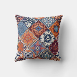 Almofada Talavera Laranja Azul-Marinho Vermelho Bordô Céu