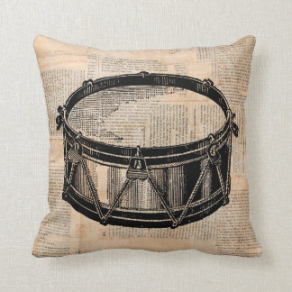 Almofada Tambor Snare com Arte Musical em Segundo Plano de 