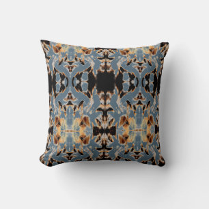 Almofada Tan Brown Beige Black Blue Mediterranean Mosaics