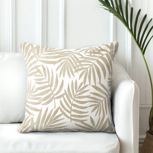Almofada Tan Brown & White Palm Deixa Travesseiro decorativ