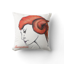 Tangerine Orange Haired Woman Portrait Pop Art