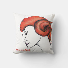 Almofada Tangerine Orange Haired Woman Portrait Pop Art