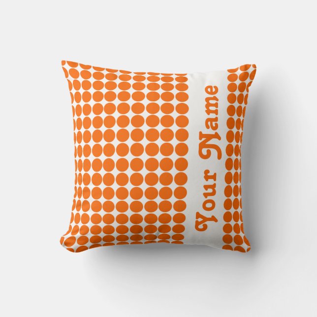 Almofada Tangerine Safari Dots com texto personalizado (Frente)
