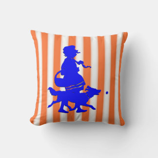Almofada Tangerine White Strike Child Dog Blue Silhouette