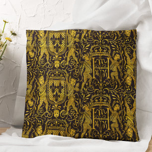 Almofada Tapeçaria medieval Dourada e negra