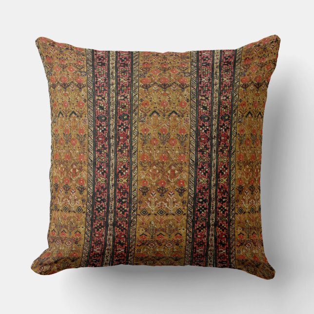 Almofada tapete oriental em cores quentes (Frente)