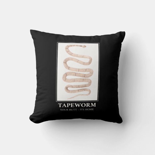 Almofada Tapeworm Seu Bumbum está em casa (Frente)