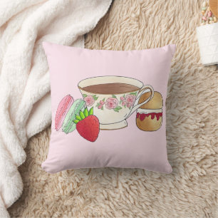 Almofada Tarde, Teacup Cream Scone Do Tea Party