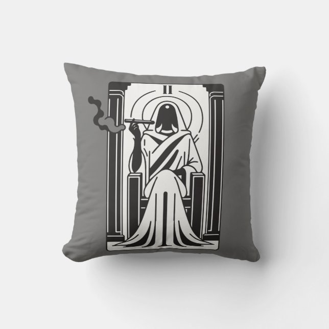 Almofada Tarot Alta Sacerdotisa Fumo de Maconha Oculto (Frente)