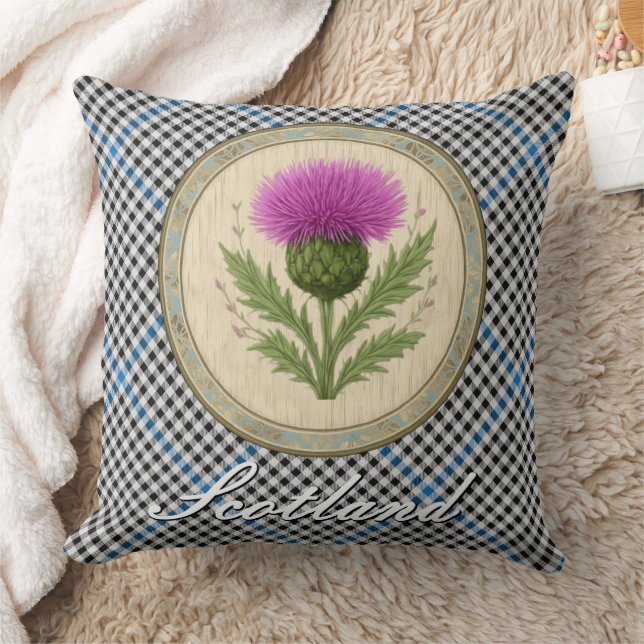 Almofada Tartan de Gladstone e Cardo Escocês (Cobertor)