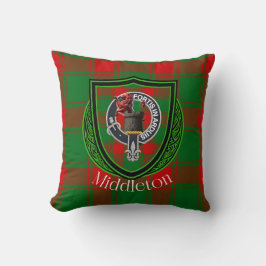 Almofada Tartan e Brasão do Clã Escocês Middleton