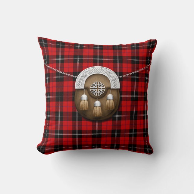 Almofada Tartan e Sporran de Ramsay do clã (Frente)