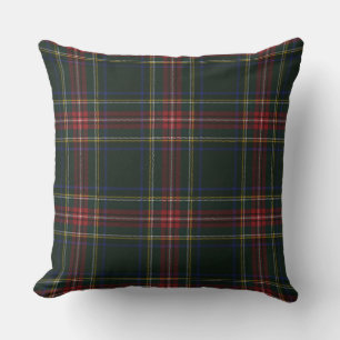 Almofada Tartan escocês original moderno preto de Stewart