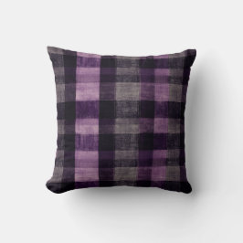 Almofada Tartan roxo e preto